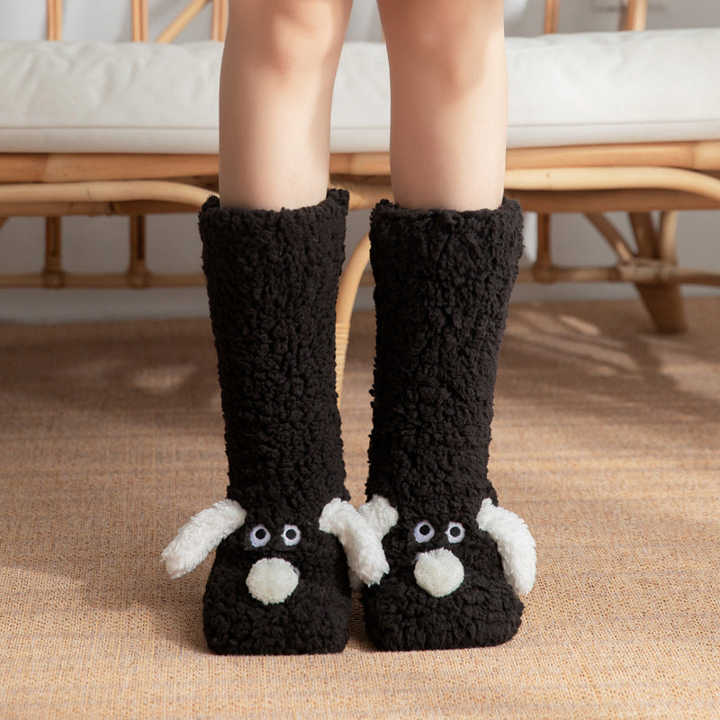 Cozy Thick Coral Fleece Non-Slip Slipper Socks
