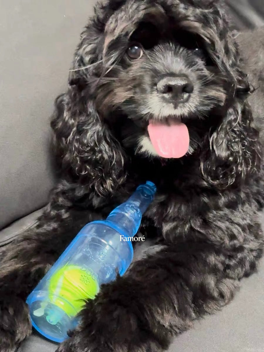 Rubber Bottle Squeaky Dog Toy | Interactive Dog Toy with Tennis Ball