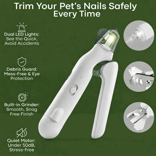 2-in-1 Pet Nail Trimmer & Grinder with LED Light