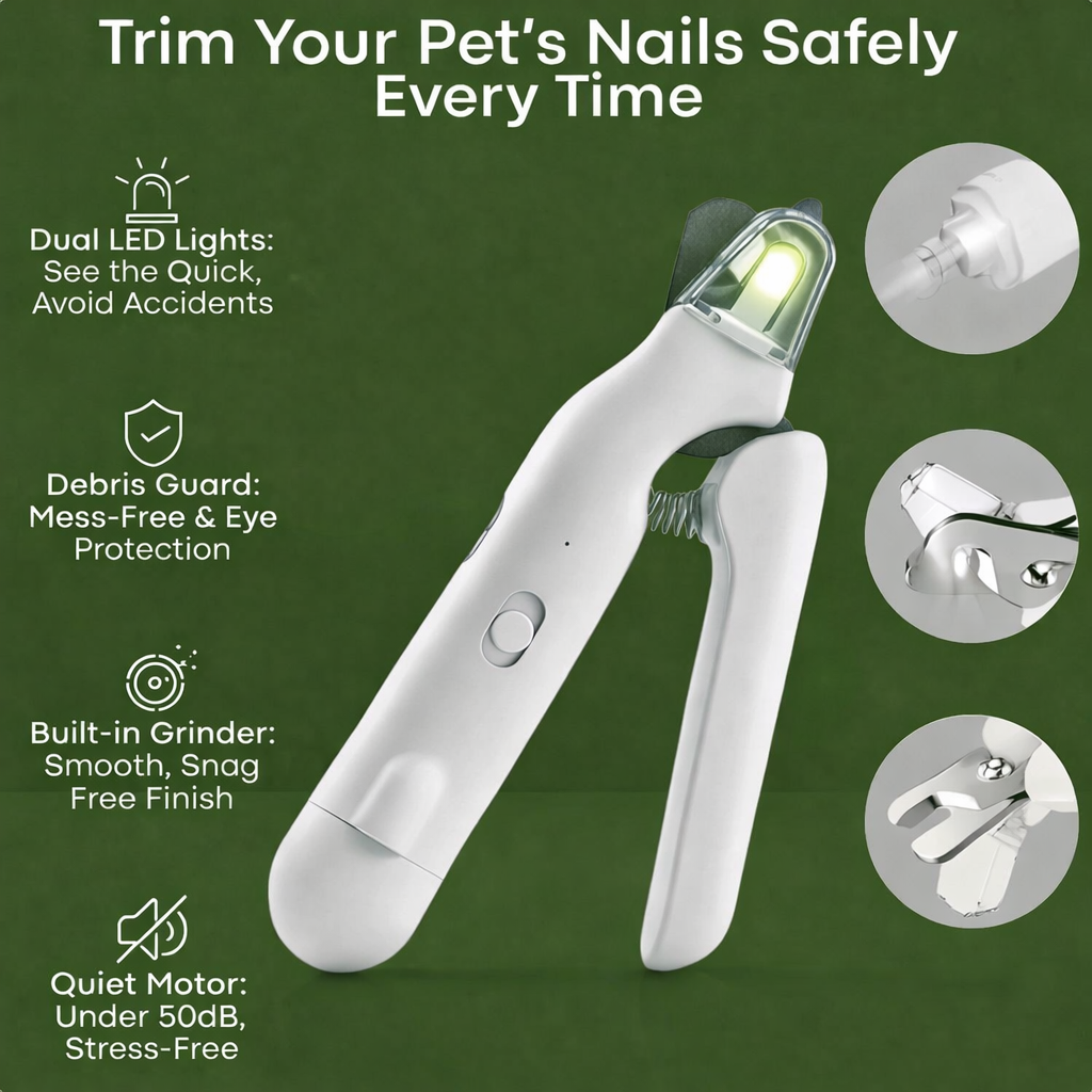 2-in-1 Pet Nail Trimmer & Grinder with LED Light