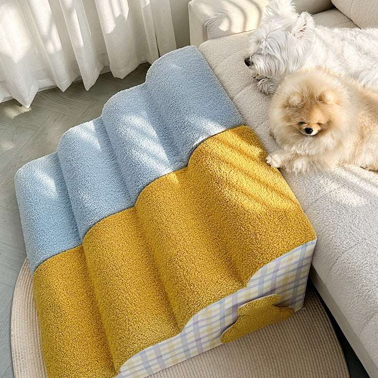 Cloud Plaid Pet Stairs