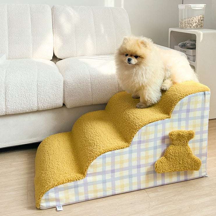 Cloud Plaid Pet Stairs
