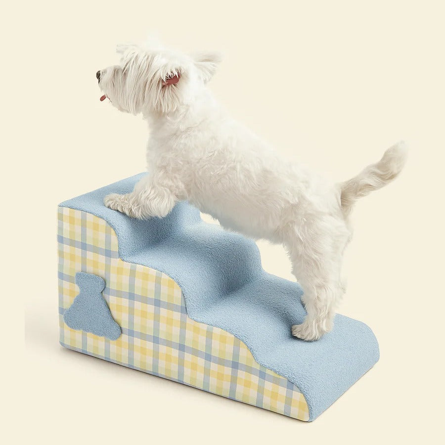 Cloud Plaid Pet Stairs