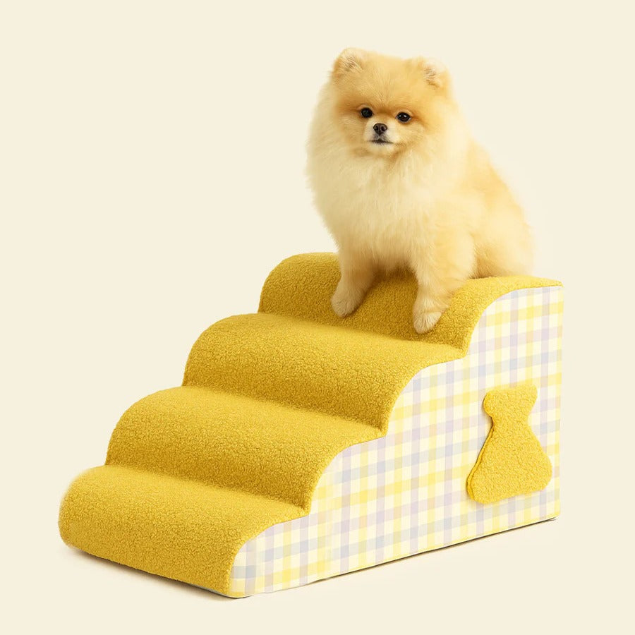 Cloud Plaid Pet Stairs
