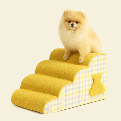 Cloud Plaid Pet Stairs