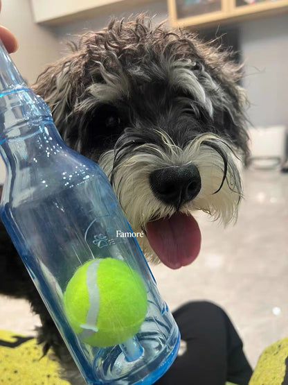 Rubber Bottle Squeaky Dog Toy | Interactive Dog Toy with Tennis Ball