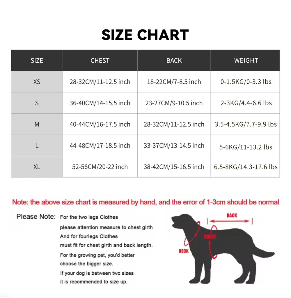Size chart image