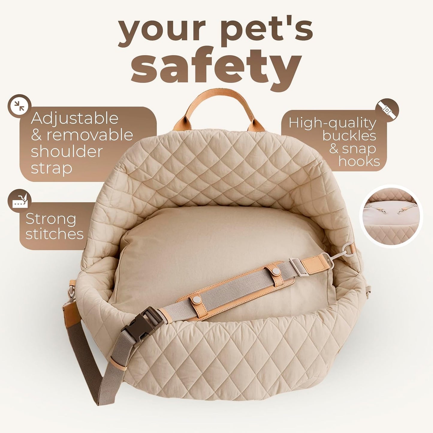 Trasportino multifunzionale per animali domestici e seggiolino auto 