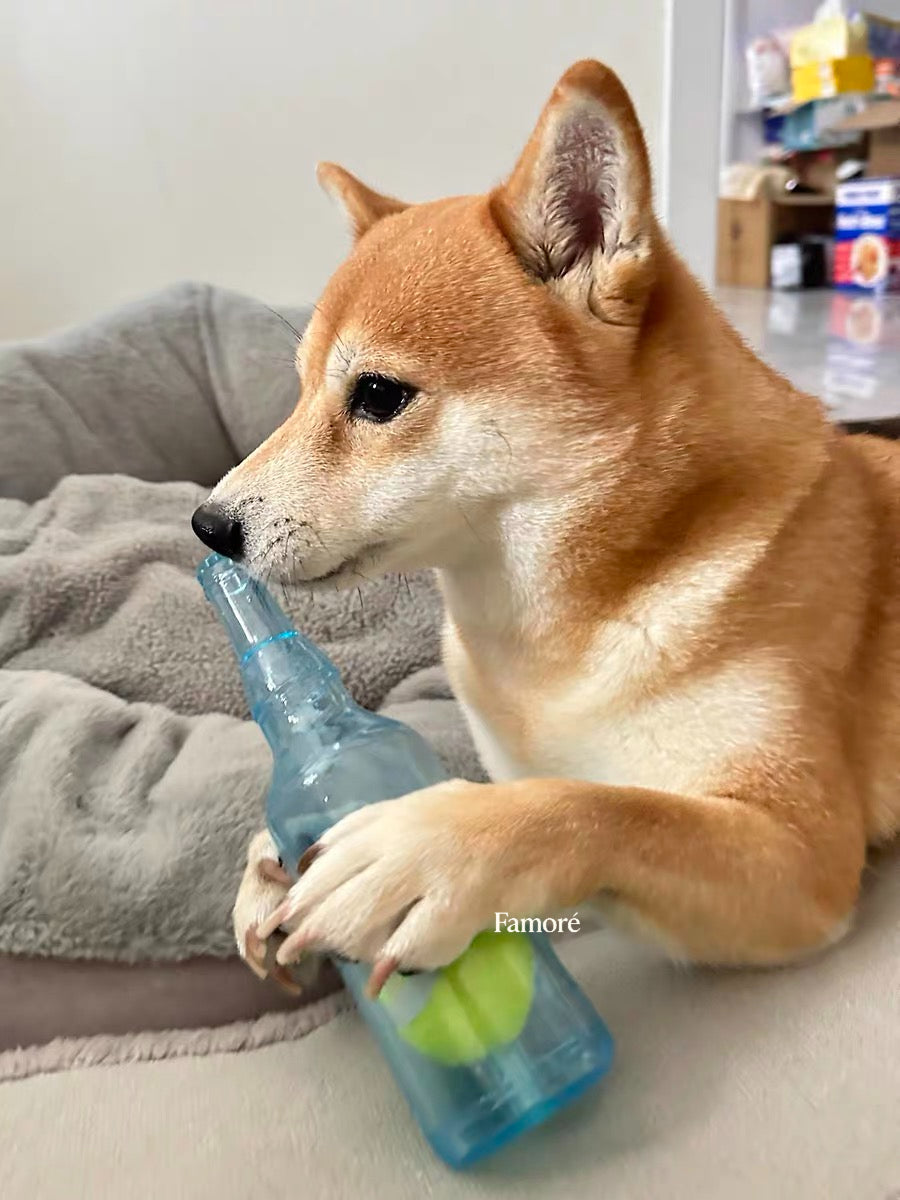 Rubber Bottle Squeaky Dog Toy | Interactive Dog Toy with Tennis Ball