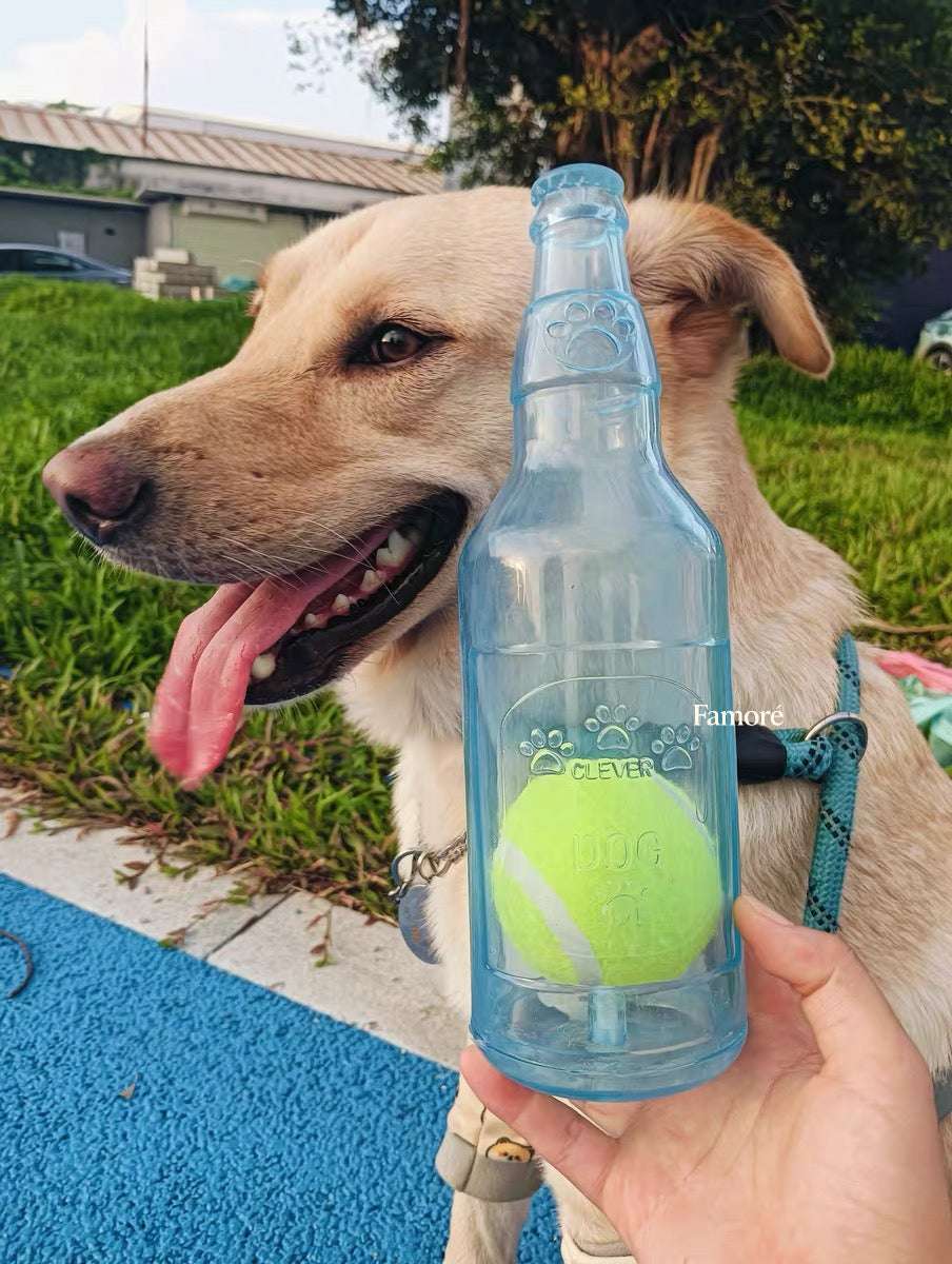 Rubber Bottle Squeaky Dog Toy | Interactive Dog Toy with Tennis Ball