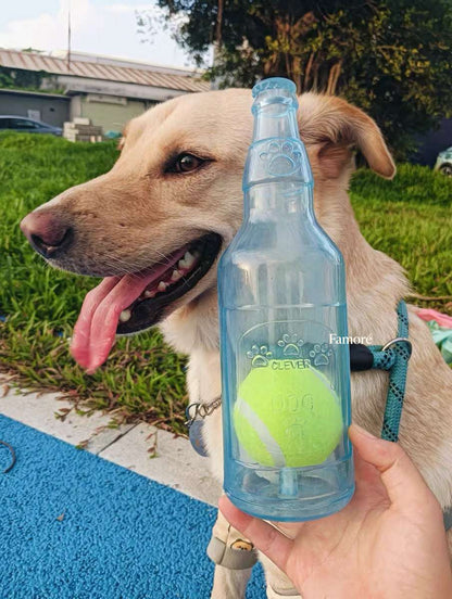 Rubber Bottle Squeaky Dog Toy | Interactive Dog Toy with Tennis Ball