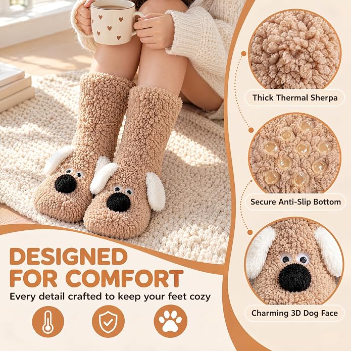 Cozy Thick Coral Fleece Non-Slip Slipper Socks