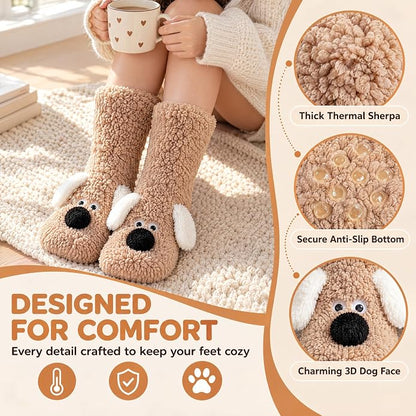 Cozy Thick Coral Fleece Non-Slip Slipper Socks