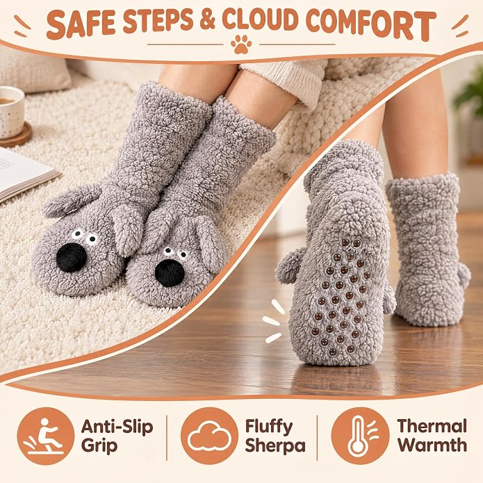 Cozy Thick Coral Fleece Non-Slip Slipper Socks