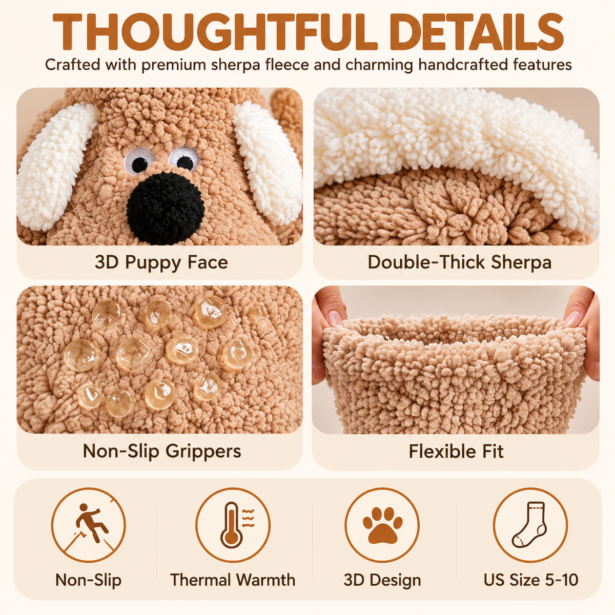 Cozy Thick Coral Fleece Non-Slip Slipper Socks