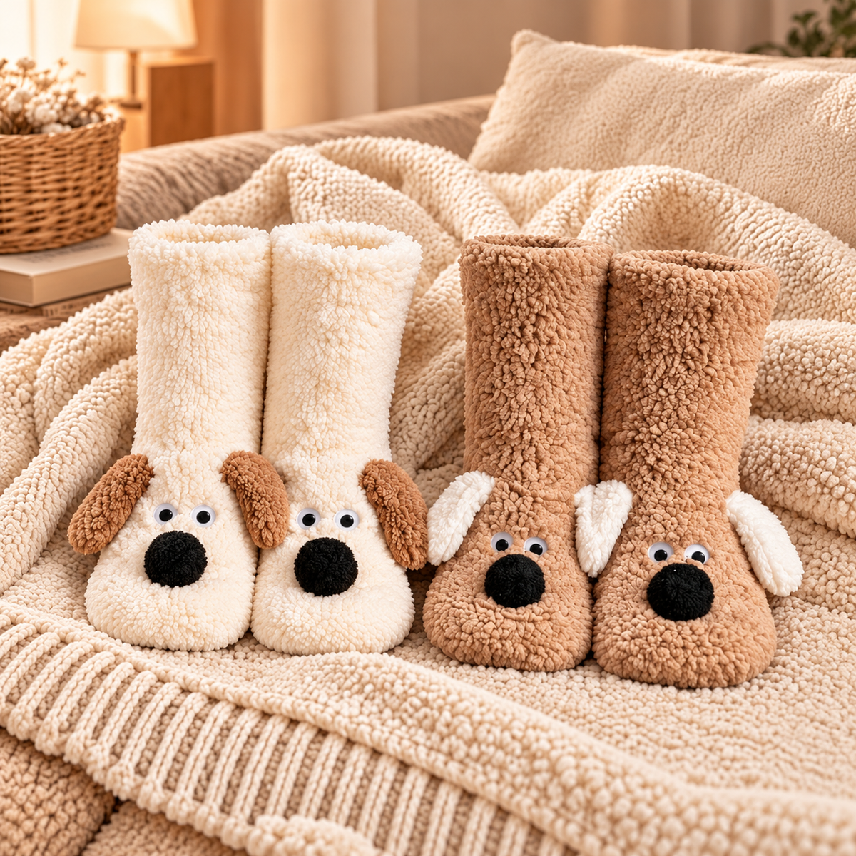 Cozy Thick Coral Fleece Non-Slip Slipper Socks
