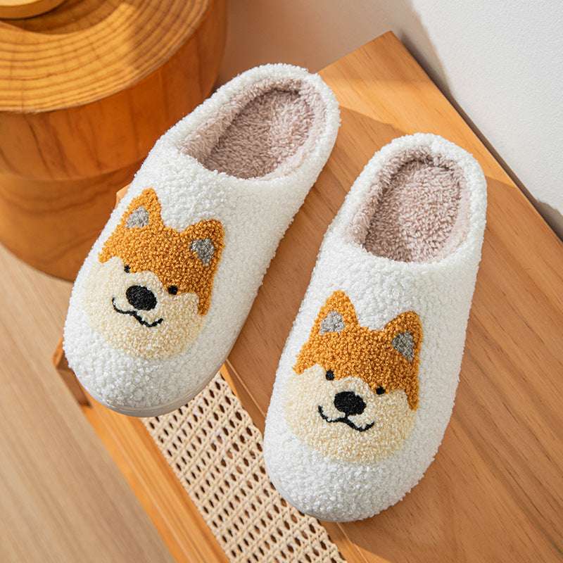 Cozy Plush Warm Dog Slippers For Women