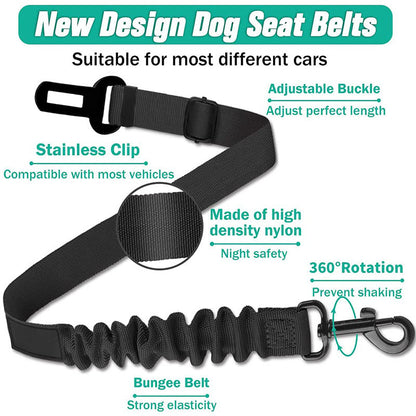 Dog Seat Belt (2 Pack)Heavy Duty & Elastic