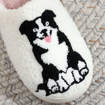 Cozy Plush Warm Dog Slippers For Women