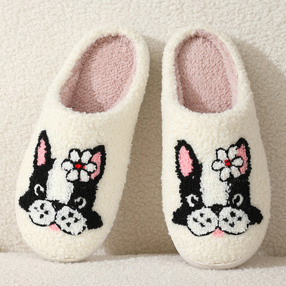 Cozy Plush Warm Dog Slippers For Women