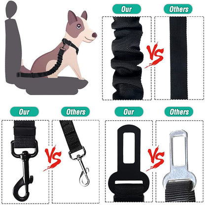 Dog Seat Belt (2 Pack)Heavy Duty & Elastic