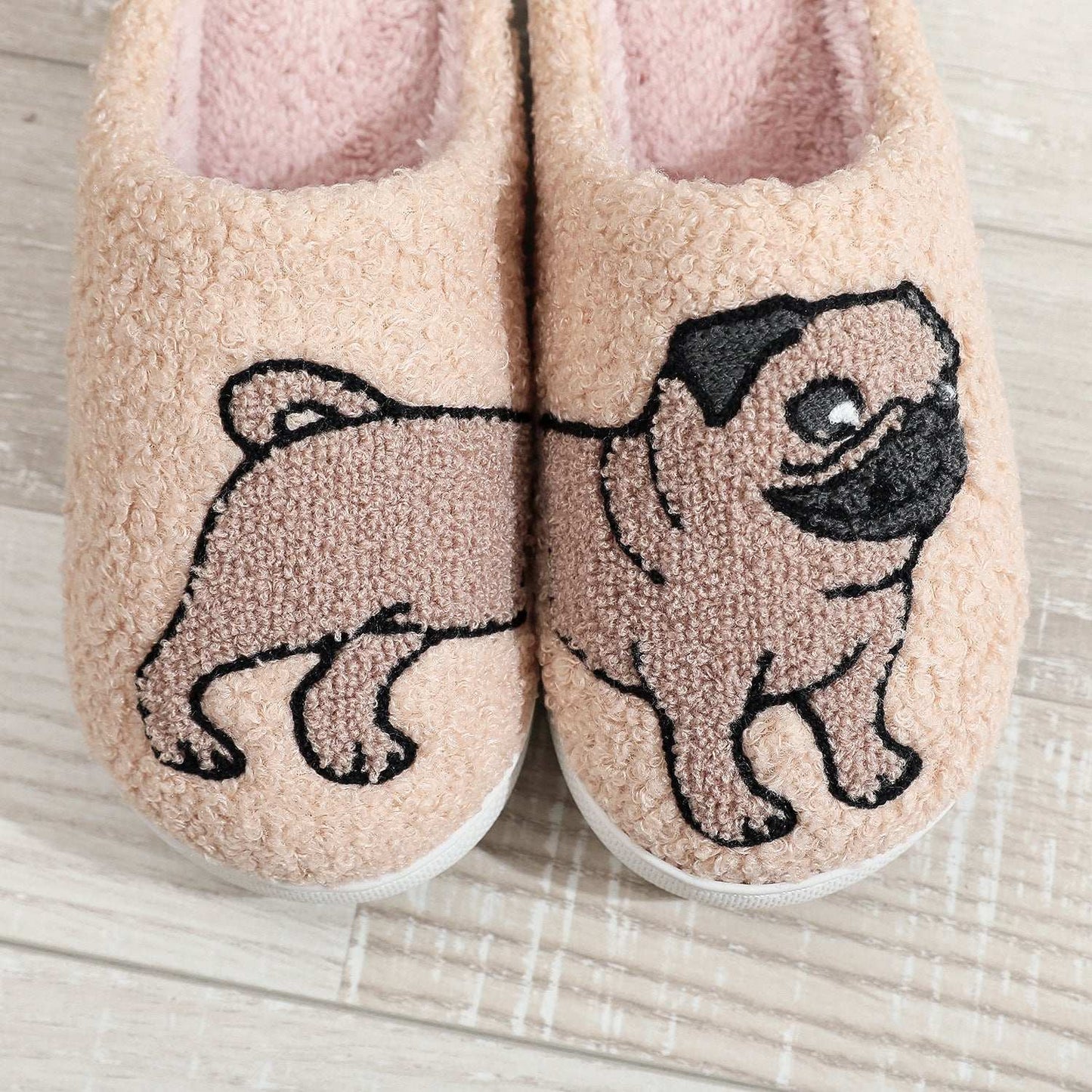 Cozy Plush Warm Dog Slippers For Women