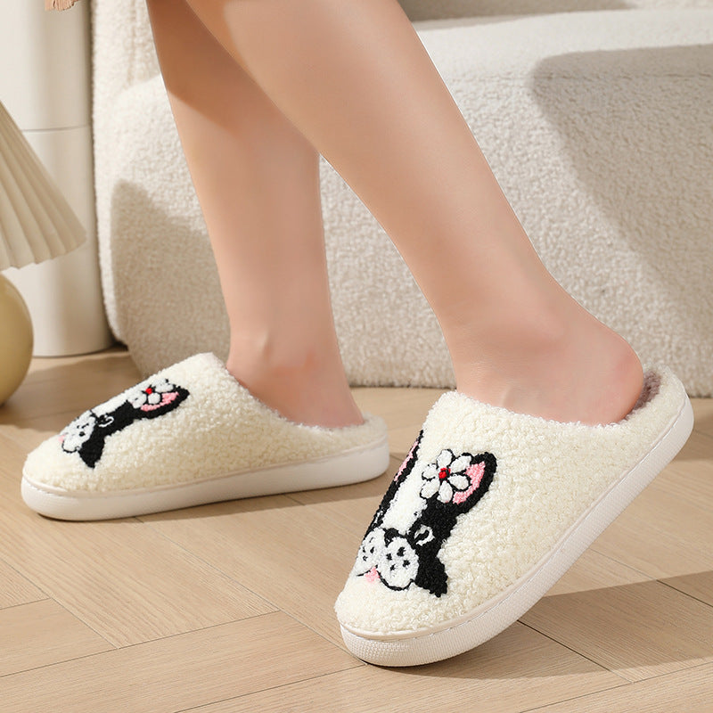 Cozy Plush Warm Dog Slippers For Women