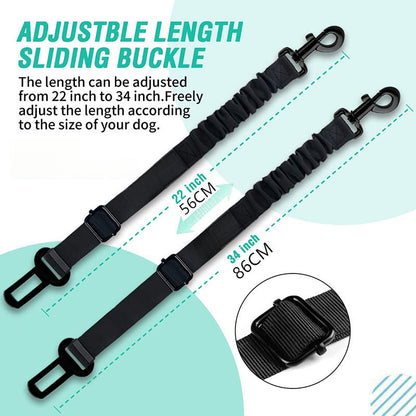 Dog Seat Belt (2 Pack)Heavy Duty & Elastic