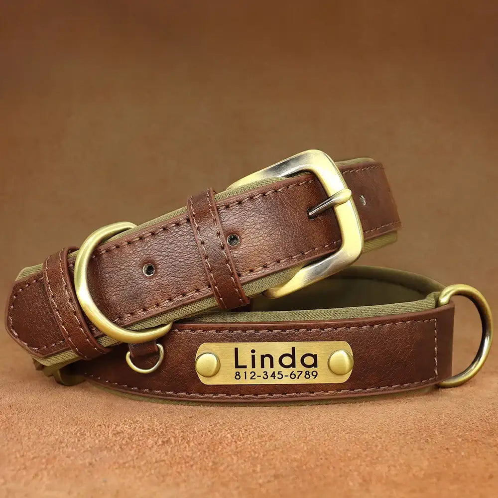 Personalized Leather Dog Collar