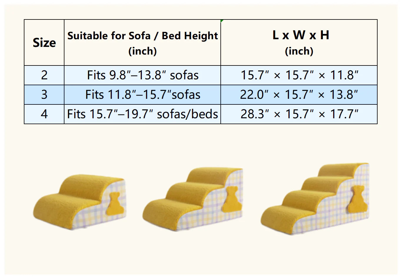 Cloud Plaid Pet Stairs