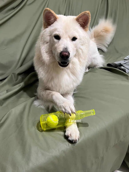 Rubber Bottle Squeaky Dog Toy | Interactive Dog Toy with Tennis Ball