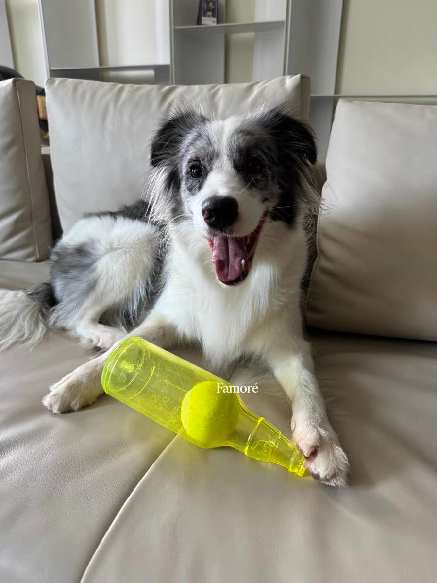 Rubber Bottle Squeaky Dog Toy | Interactive Dog Toy with Tennis Ball