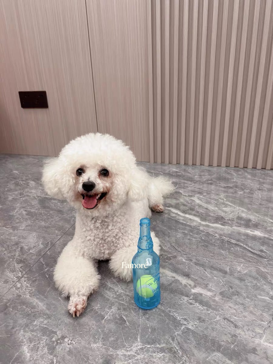 Rubber Bottle Squeaky Dog Toy | Interactive Dog Toy with Tennis Ball